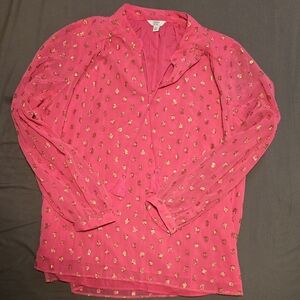Top pink and gold long sleeve crown & ivy XL